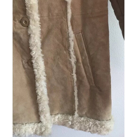 VTG Wilson Leather Womens 2X Jacket Suede Marlboro Western Brown Shearling Fur - Picture 7 of 12